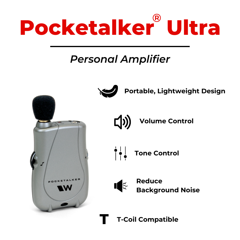 Williams Sound Pocketalker Ultra høreforsterker med tilbehør