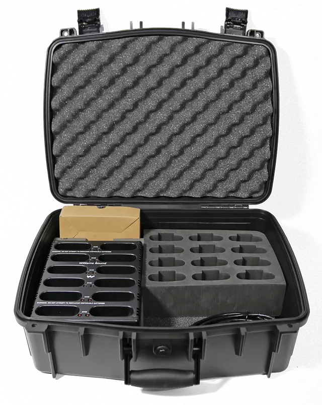 Williams Sound Body-pack 12-bay lader med koffert 100-240V
